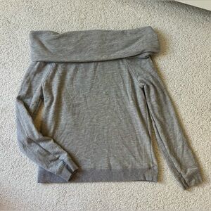 Soft Joie Heather Gray Off-the-Shoulder Knit Sweater